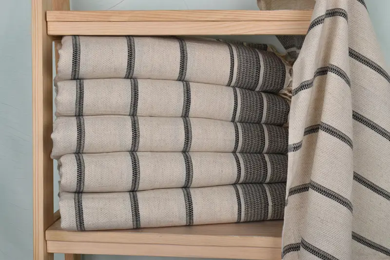 Bathroom Towels, Travel Towel, 40x20 Linen Striped Towel, Turkish Tea Towel, Boyfriend Gift, Wedding Gift, Wedding Hand Made Gift, Handmade Gift - 2