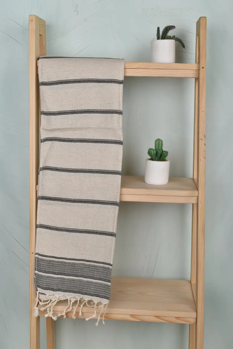 Bathroom Towels, Travel Towel, 40x20 Linen Striped Towel, Turkish Tea Towel, Boyfriend Gift, Wedding Gift, Wedding Hand Made Gift, Handmade Gift - 8