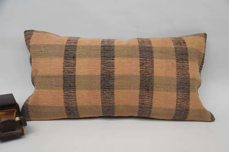 12x24 Orange Cushion Cover, Interior Designer Pillow, Handmade Kilim Cushion, Indoor Cushion, Antique Pillows, Aesthetic Pillow Cover, Cushion - 4