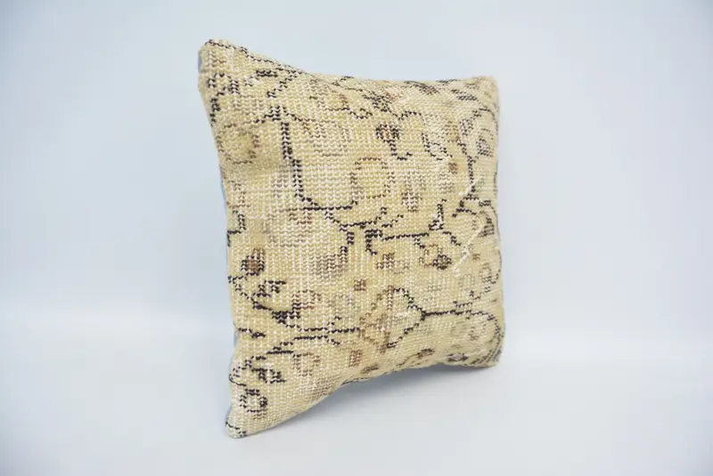 16x16 Beige Cushion Case, Boho Pillow Sham Cover, Natural Pillow Case, Kilim Cushion Sham, Vintage Throw Pillow Cover, Cushion, Kilim Pillow - 3