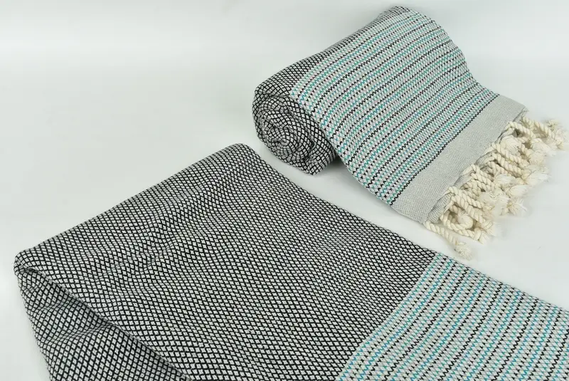 Custom Wedding Gift, Gift For Bride, Organic Beach Towel, 64x40 Cotton Striped Towel, Sand-resistant towel, Organic towel, Beach Size Towel - 7