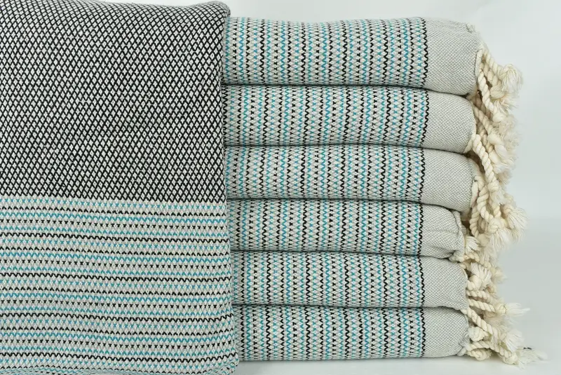 Custom Wedding Gift, Gift For Bride, Organic Beach Towel, 64x40 Cotton Striped Towel, Sand-resistant towel, Organic towel, Beach Size Towel - 1