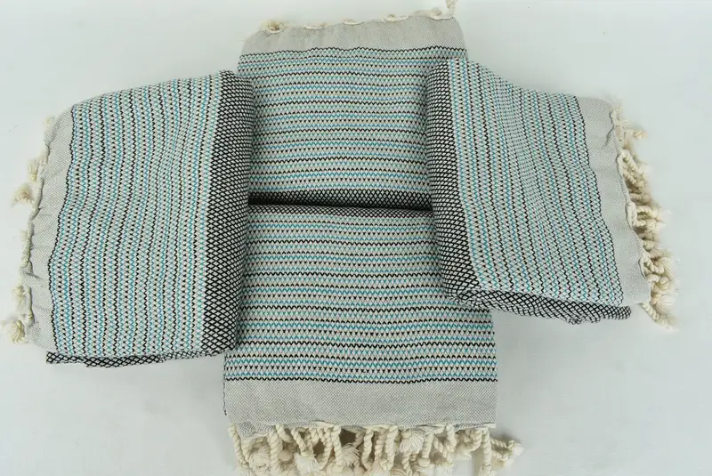 Custom Wedding Gift, Gift For Bride, Organic Beach Towel, 64x40 Cotton Striped Towel, Sand-resistant towel, Organic towel, Beach Size Towel - 6