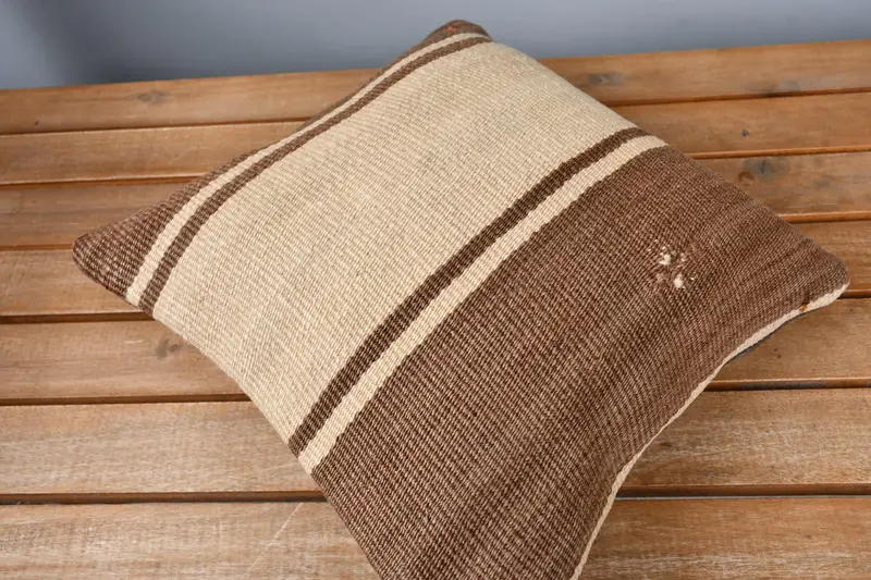 12x12 Beige Pillow Sham, Handmade Pillow Sham, Vintage Kilim Pillow, Kilim Pillow Cover, Pillow Sham, Sofa Cushion Case, Boho Pillow Sham Cover - 2