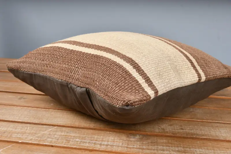 12x12 Beige Pillow Sham, Handmade Pillow Sham, Vintage Kilim Pillow, Kilim Pillow Cover, Pillow Sham, Sofa Cushion Case, Boho Pillow Sham Cover - 4
