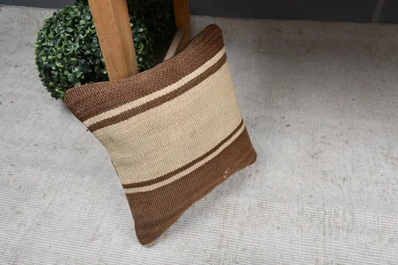 12x12 Beige Pillow Sham, Handmade Pillow Sham, Vintage Kilim Pillow, Kilim Pillow Cover, Pillow Sham, Sofa Cushion Case, Boho Pillow Sham Cover - 7