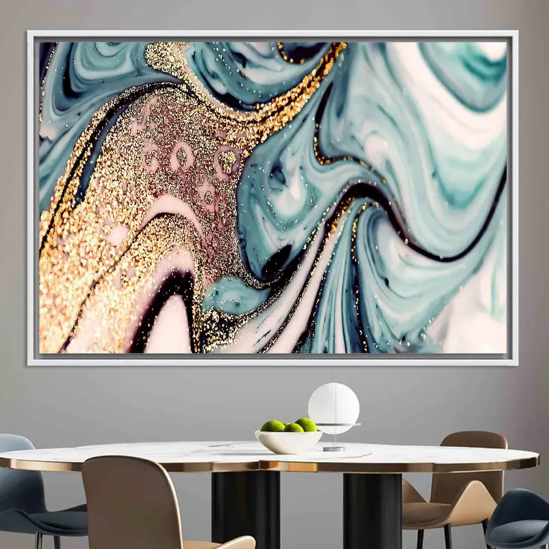Elegant Shimmery Gold Marble Printed Canvas - Contemporary Luxury