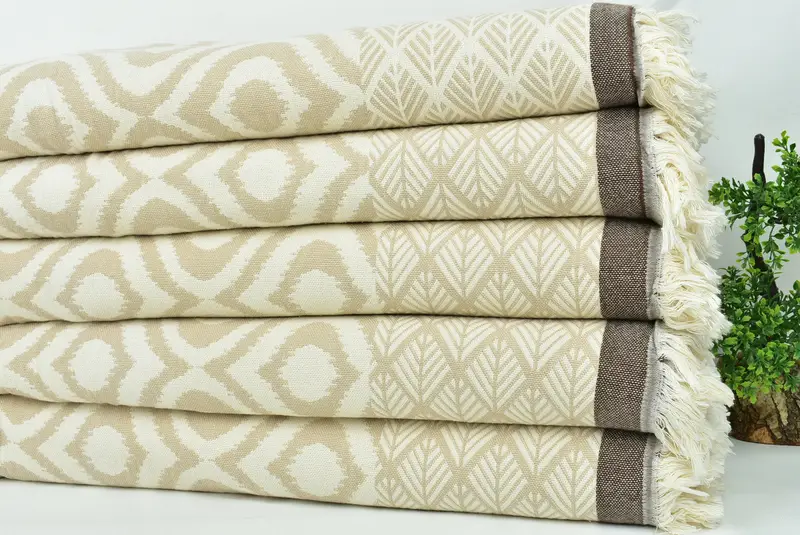Monogram Beach Blanket, Organic Beach Blanket, Throw Blanket, 68x50 Cotton Diamond Towel, Bridal Party Gifts, Wedding Favors, Personalized Gifts - 4
