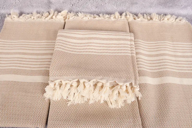 Organic Turkish towel, Turkish Towel USA, Best Friend Christmas Gift, Home Decor Gifts, First Wedding Anniversary Gift, 70x40 Cotton Striped Towel - 4