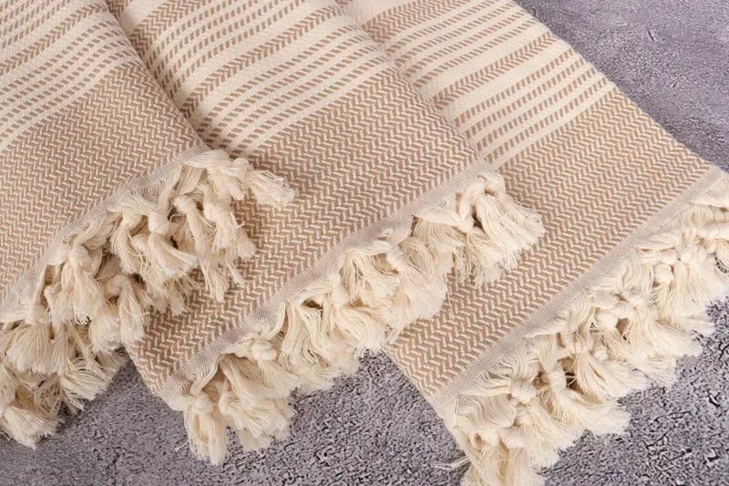 Organic Turkish towel, Turkish Towel USA, Best Friend Christmas Gift, Home Decor Gifts, First Wedding Anniversary Gift, 70x40 Cotton Striped Towel - 5