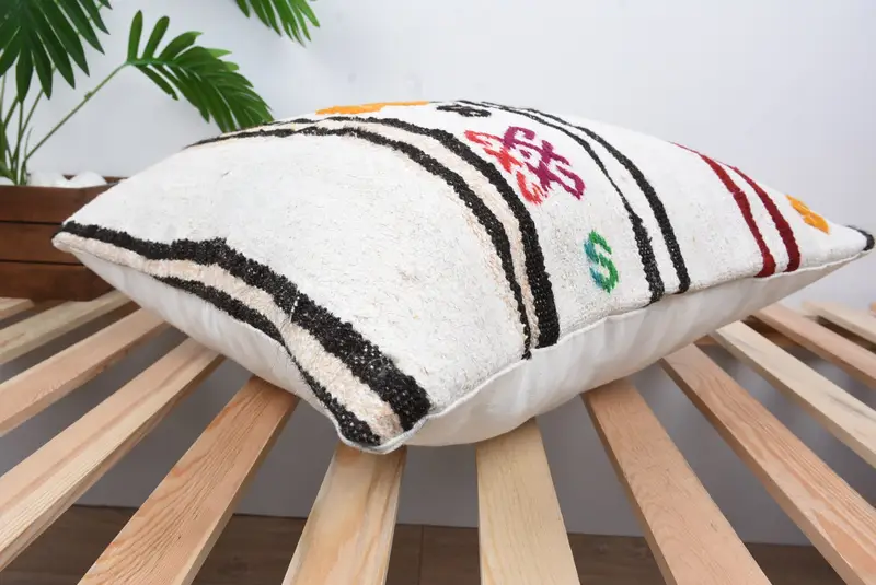 Oriental Cushion, Home Decor Pillow, Interior Designer Pillow, 20x20 White Cushion Case, Pillow Sham, Boho Pillow Sham Cover, Armchair Cushion - 6