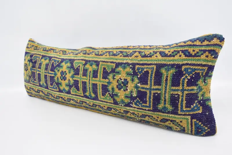 Couch Pillow Sham, 12x36 Blue Cushion, Throw Kilim Pillow, Handmade Kilim Cushion, Pet Cushion Cover, Pillow Sham, Home Decor Pillow - 4