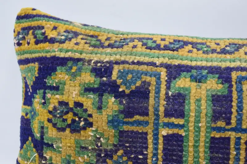 Couch Pillow Sham, 12x36 Blue Cushion, Throw Kilim Pillow, Handmade Kilim Cushion, Pet Cushion Cover, Pillow Sham, Home Decor Pillow - 2