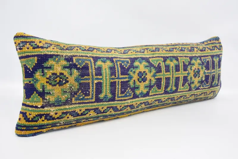 Couch Pillow Sham, 12x36 Blue Cushion, Throw Kilim Pillow, Handmade Kilim Cushion, Pet Cushion Cover, Pillow Sham, Home Decor Pillow - 3