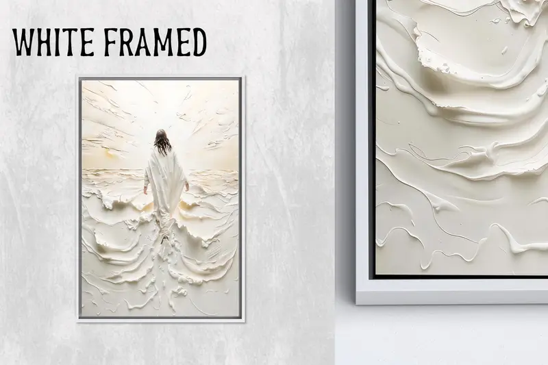 エレガントなホワイトクリスチャンキャンバス：クリスマスに最適なクリスマスギフト