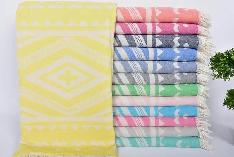 Turkish Towel USA, Turkish hand towel, 70x36 Cotton Plus Design Towel, Quick-dry towel, Scarf Towel, Summer Gift Ideas, Valentines Day Gift Idea - 1