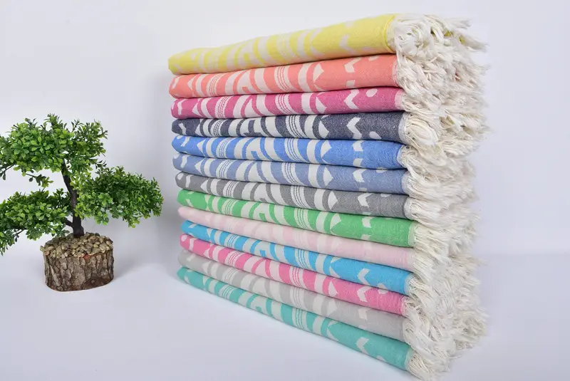 Turkish Towel USA, Turkish hand towel, 70x36 Cotton Plus Design Towel, Quick-dry towel, Scarf Towel, Summer Gift Ideas, Valentines Day Gift Idea - 3