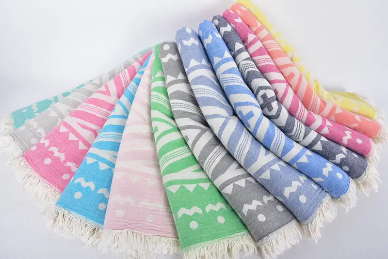 Turkish Towel USA, Turkish hand towel, 70x36 Cotton Plus Design Towel, Quick-dry towel, Scarf Towel, Summer Gift Ideas, Valentines Day Gift Idea - 4