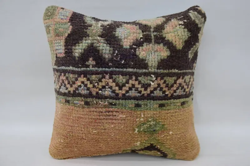 12x12 Red Pillow Sham, Pillow for Couch, Pillow, Ethnical Kilim Rug Pillow, Decorative Pillow Sham, Vintage Kilim Pillow, Customized Cushion - 1
