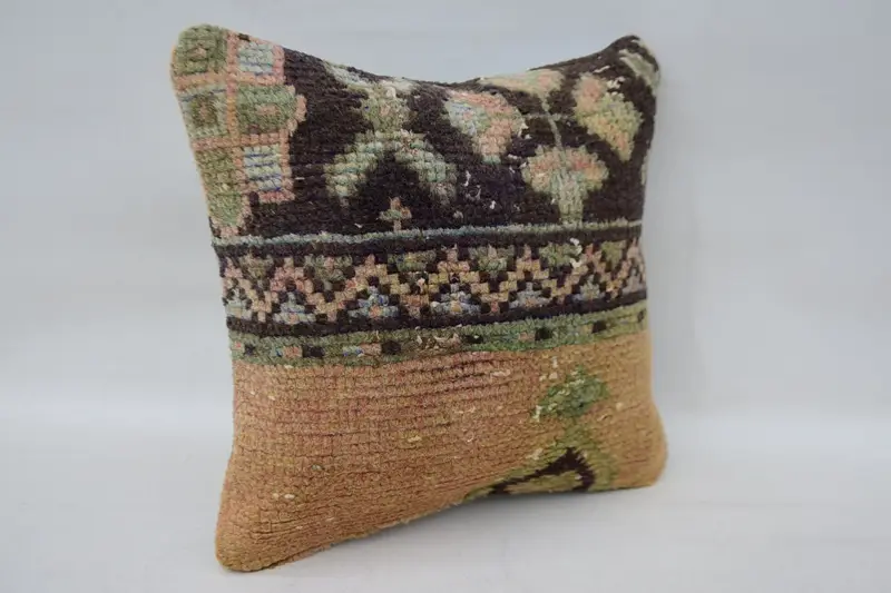12x12 Red Pillow Sham, Pillow for Couch, Pillow, Ethnical Kilim Rug Pillow, Decorative Pillow Sham, Vintage Kilim Pillow, Customized Cushion - 2