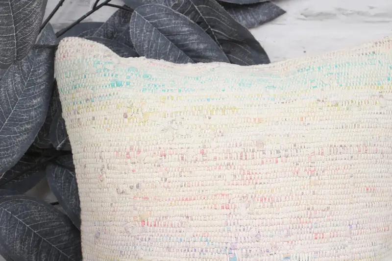 Pillow Cover, Seat Pillow Sham, 12x12 White Pillow, Boho Pillow Sham Cover, Natural Pillow Case, Antique Pillows, Throw Kilim Pillow, Car Cushion - 2