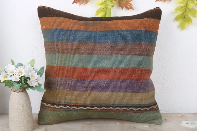 Home Decor Pillow, Interior Designer Pillow, Toss Pillow Cover, Pillow Case, Southwestern Pillow, 16x16 Blue Pillow, Pillow for Sofa - 2