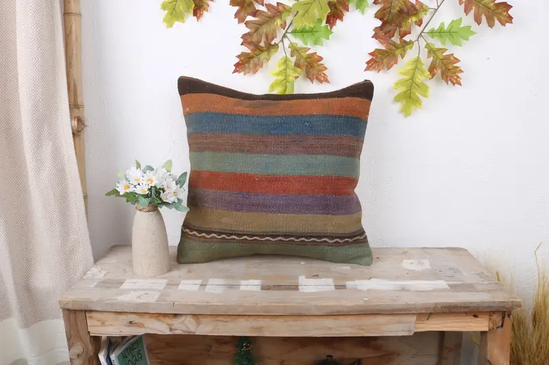 Home Decor Pillow, Interior Designer Pillow, Toss Pillow Cover, Pillow Case, Southwestern Pillow, 16x16 Blue Pillow, Pillow for Sofa - 1