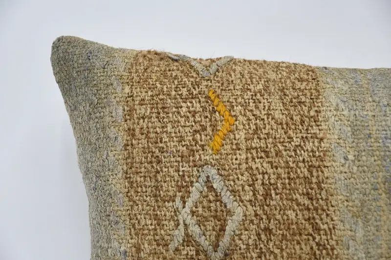 Pillow Sham, 12x24 Brown Pillow, Authentic Pillow, Vintage Kilim Pillow, Turkish Pillow, Interior Designer Pillow - 2