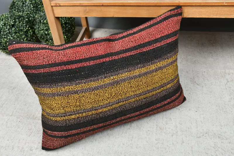 Home Decor Pillow, Custom Pillow Sham, 20x28 Brown Cushion Cover, Vintage Kilim Throw Pillow, Cushion Cover, Boho Pillow Sham Cover - 7