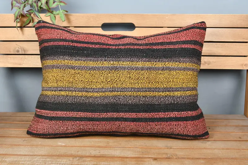 Home Decor Pillow, Custom Pillow Sham, 20x28 Brown Cushion Cover, Vintage Kilim Throw Pillow, Cushion Cover, Boho Pillow Sham Cover - 6