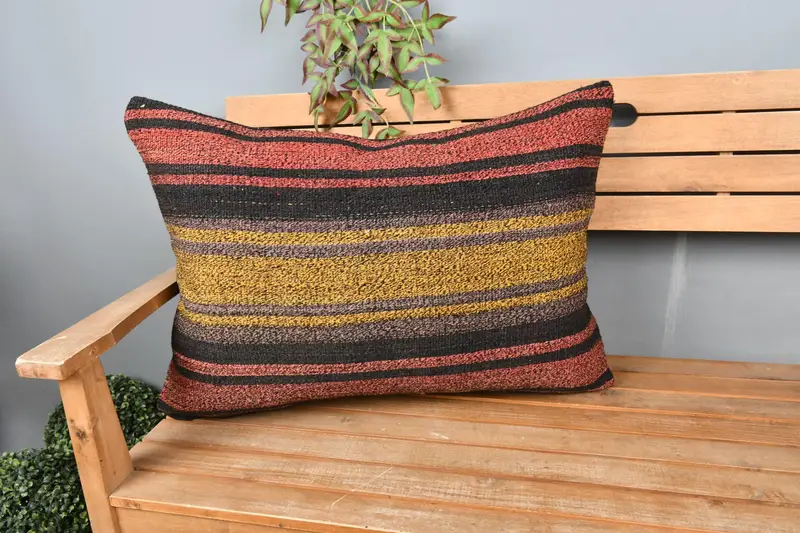 Home Decor Pillow, Custom Pillow Sham, 20x28 Brown Cushion Cover, Vintage Kilim Throw Pillow, Cushion Cover, Boho Pillow Sham Cover - 1