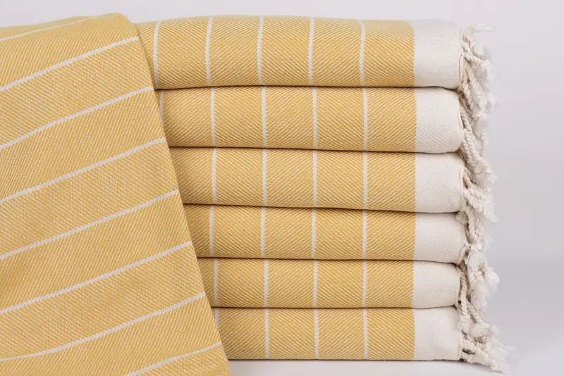 Custom Personalized Turkish Cotton Mustard Bath Towel, 70x40 Inches