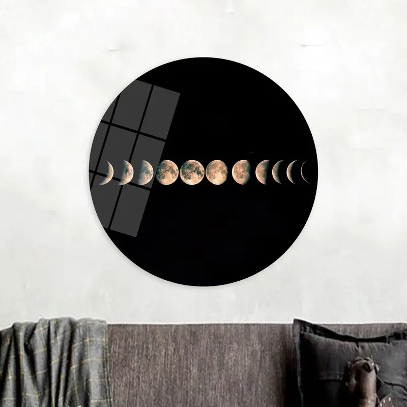 Trendy Lunar Eclipse Canvas: Sky & Moon Landscape Art Print