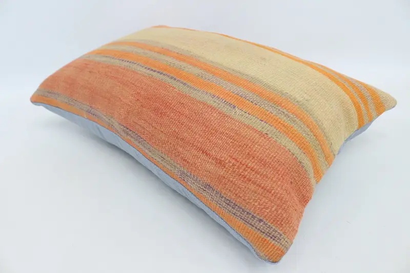 Toss Cushion, Square Throw Cushion Case, Vintage Throw Pillow, Home Decor Pillow, Kilim Cushion Sham, Turkish Pillow, Pillow, 16x24 Beige Pillow - 6