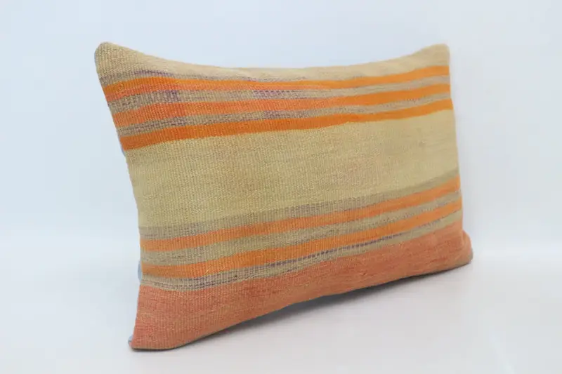 Toss Cushion, Square Throw Cushion Case, Vintage Throw Pillow, Home Decor Pillow, Kilim Cushion Sham, Turkish Pillow, Pillow, 16x24 Beige Pillow - 3