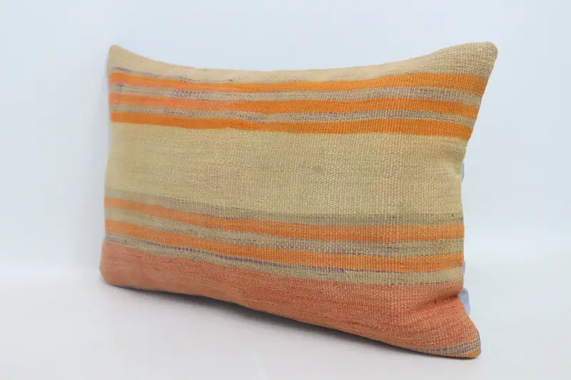 Toss Cushion, Square Throw Cushion Case, Vintage Throw Pillow, Home Decor Pillow, Kilim Cushion Sham, Turkish Pillow, Pillow, 16x24 Beige Pillow - 4