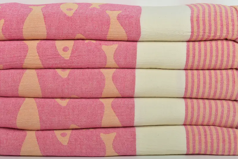 Turkish Bedcover, Halloween Blanket, Bridesmaid Gifts, Bridal Shower Gift, Wedding Favors, 92x78 Cotton Fish Design Towel, Customized Throw Blankets - 4
