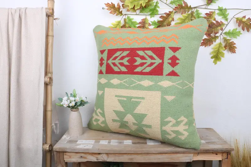 Seat Cushion Case, Home Decor Pillow, Gift Pillow, Cushion, 24x24 Green Pillow, Interior Designer Pillow, Office Chair Pillow Sham - 4