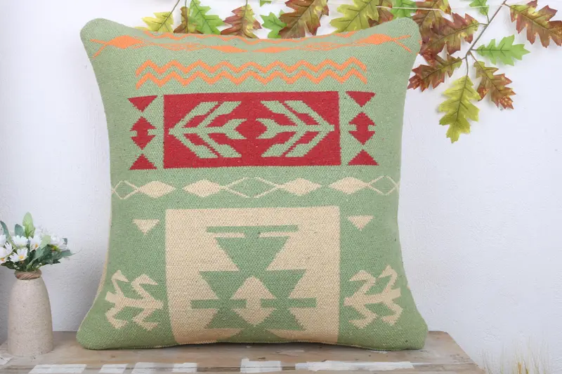 Seat Cushion Case, Home Decor Pillow, Gift Pillow, Cushion, 24x24 Green Pillow, Interior Designer Pillow, Office Chair Pillow Sham - 2