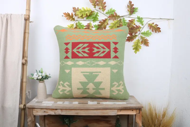 Seat Cushion Case, Home Decor Pillow, Gift Pillow, Cushion, 24x24 Green Pillow, Interior Designer Pillow, Office Chair Pillow Sham - 1