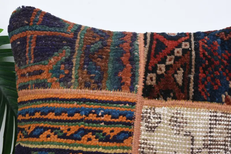 Kilim Pillow, Designer Throw Cushion Cover, Pillow, 16x16 Blue Pillow Cover, Christmas Cushion Case, Throw Kilim Pillow, Turkish Pillow - 2
