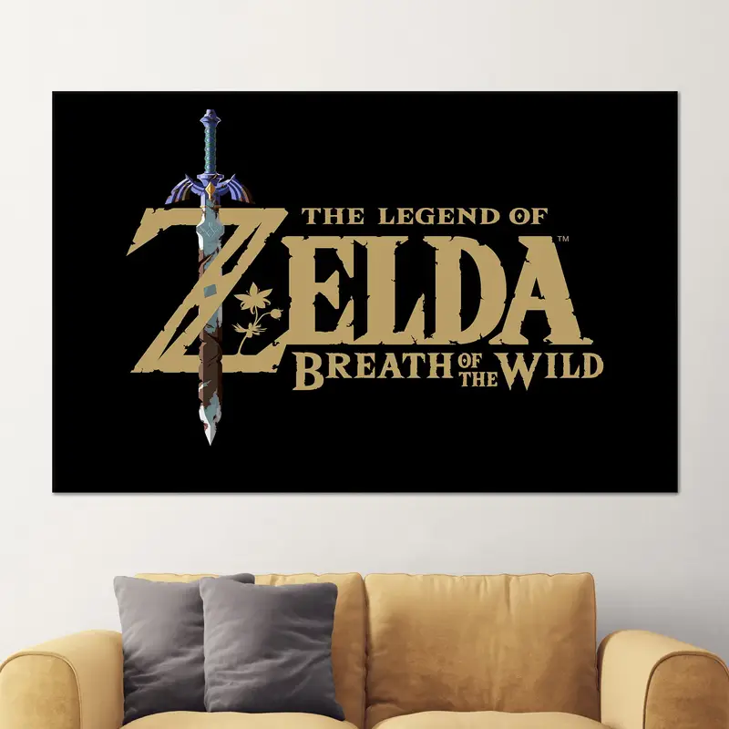 Elevate Your Gamer Room with Trendy Black Zelda Canvas