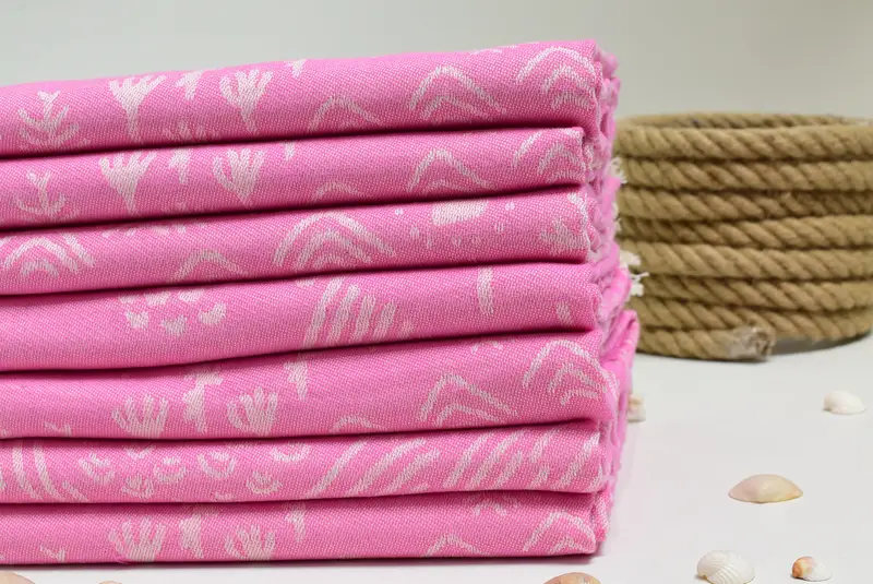 68x40 Cotton Mountain Design Towel, Employee Gifts, Gift For Her, Sand-free towel, Monogram Turkish Towel, Authentic Turkish hammam peshtemal - 3