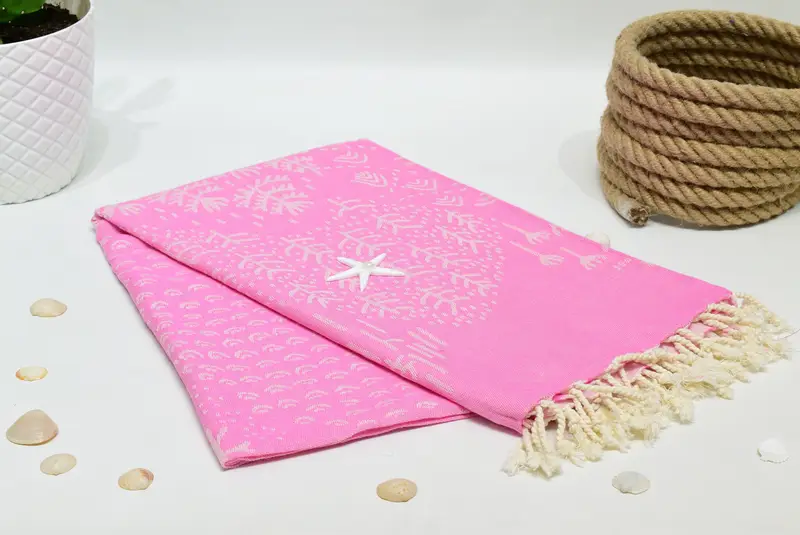 68x40 Cotton Mountain Design Towel, Employee Gifts, Gift For Her, Sand-free towel, Monogram Turkish Towel, Authentic Turkish hammam peshtemal - 4