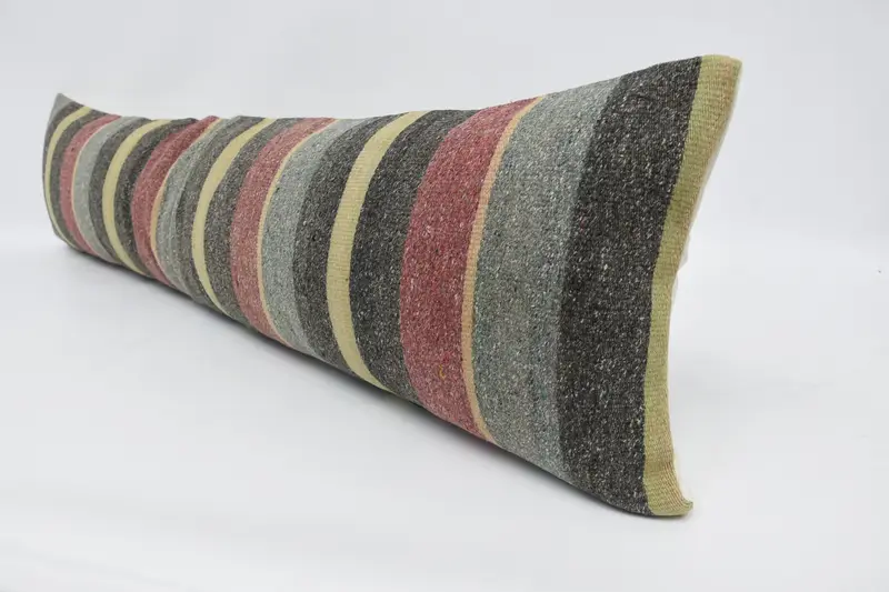 Vintage Pillow, Interior Designer Pillow, Meditation Cushion Case, 12x48 Red Cushion Case, Pillow Case, Throw Kilim Pillow, Cotton Cushion - 4