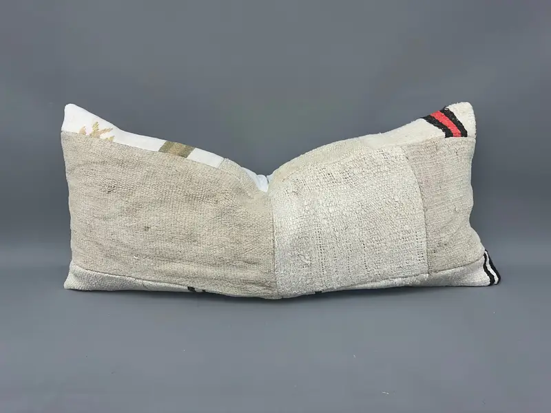 Kilim Pillow Cover, Cushion Case, Yoga Cushion Cover, 16x36 Beige Cushion Case, Pillow for Couch, Interior Designer Pillow - 1