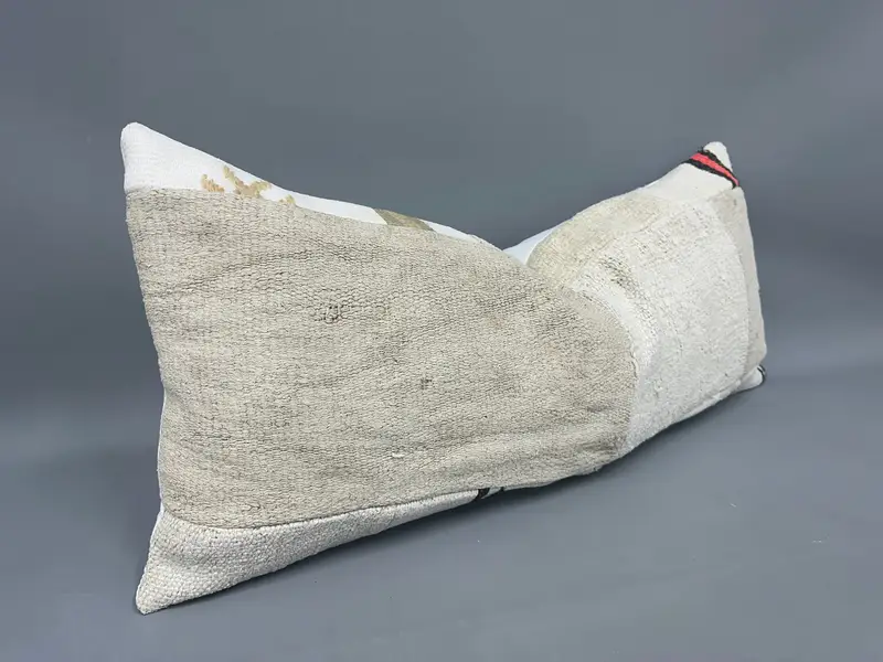 Kilim Pillow Cover, Cushion Case, Yoga Cushion Cover, 16x36 Beige Cushion Case, Pillow for Couch, Interior Designer Pillow - 2