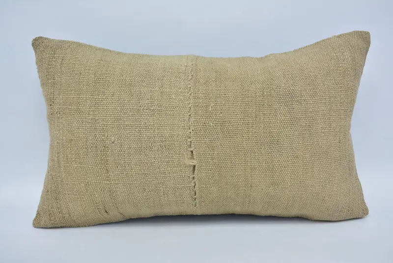 Nautical Throw Cushion Cover, Turkish Pillow, Kilim Pillow, Authentic Pillow Sham, Cushion, Antique Pillows, 12x20 Beige Cushion Cover - 1