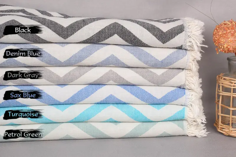 Bachelor Towel, Anniversary Gift For Her, Gifts For Him, Quick-dry towel, 70x40 Cotton Zigzag Design Towel, Beach Towel Bulk, Bridesmaid Gift - 2