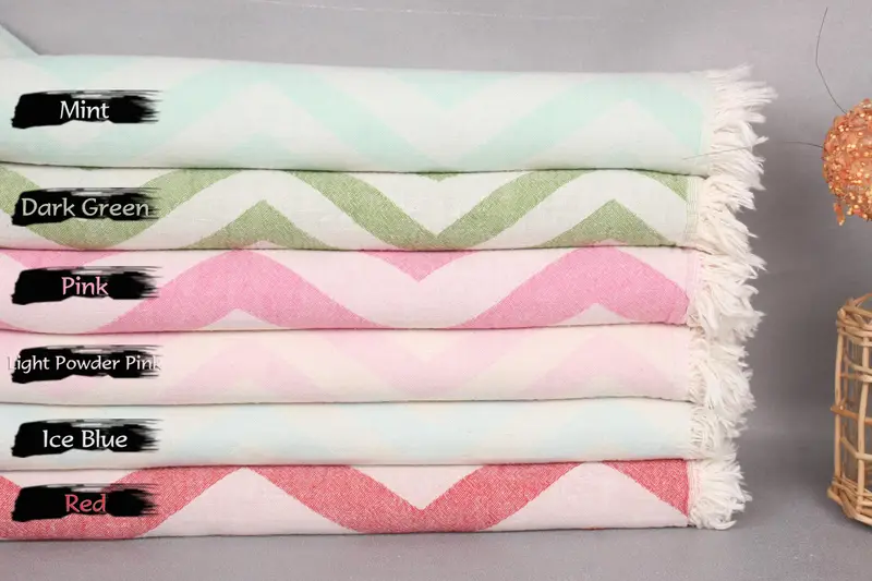 Bachelor Towel, Anniversary Gift For Her, Gifts For Him, Quick-dry towel, 70x40 Cotton Zigzag Design Towel, Beach Towel Bulk, Bridesmaid Gift - 1